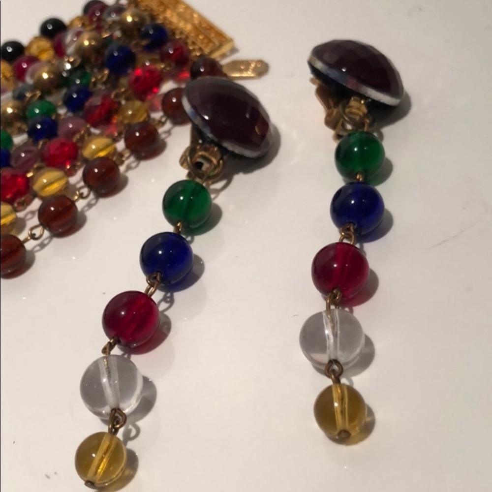 VINTAGE JEWEL BEADED BRACELET - Picture 4 of 7